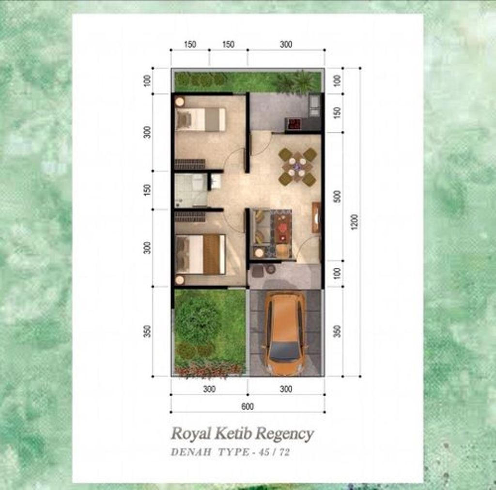foto denah rumah tipe 45 perumahan ROYAL KETIB REGENCY SUMEDANG