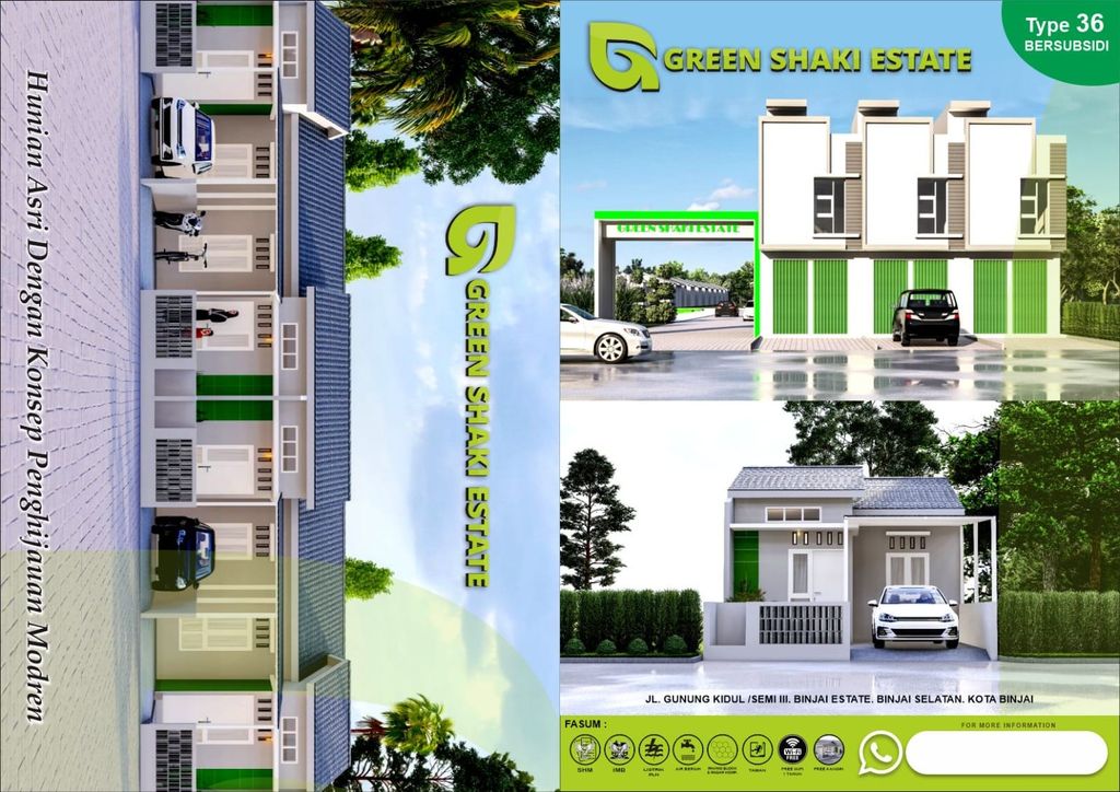 foto tampak rumah tipe 36 perumahan green shaki estate