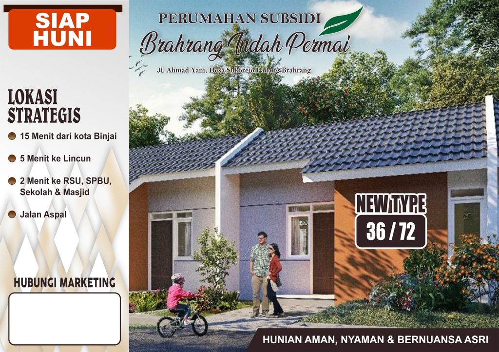 foto tampak rumah tipe 36 perumahan Brahrang indah permai