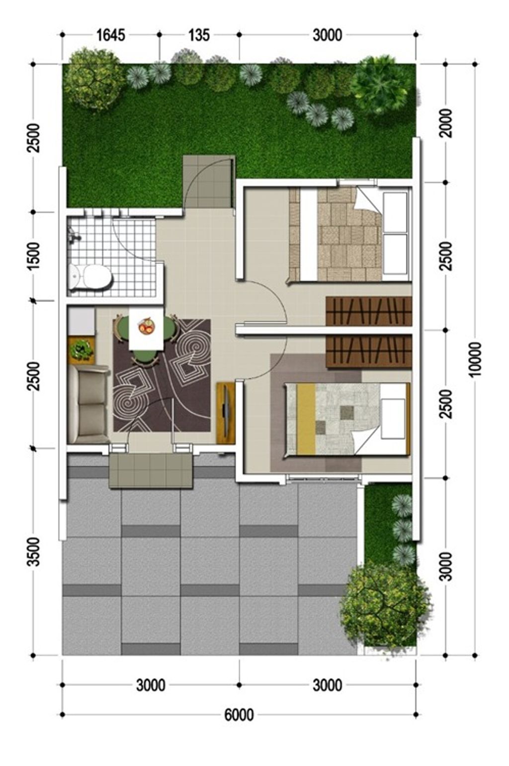 foto denah rumah tipe 60/27 perumahan CITRALAND CIREBON
