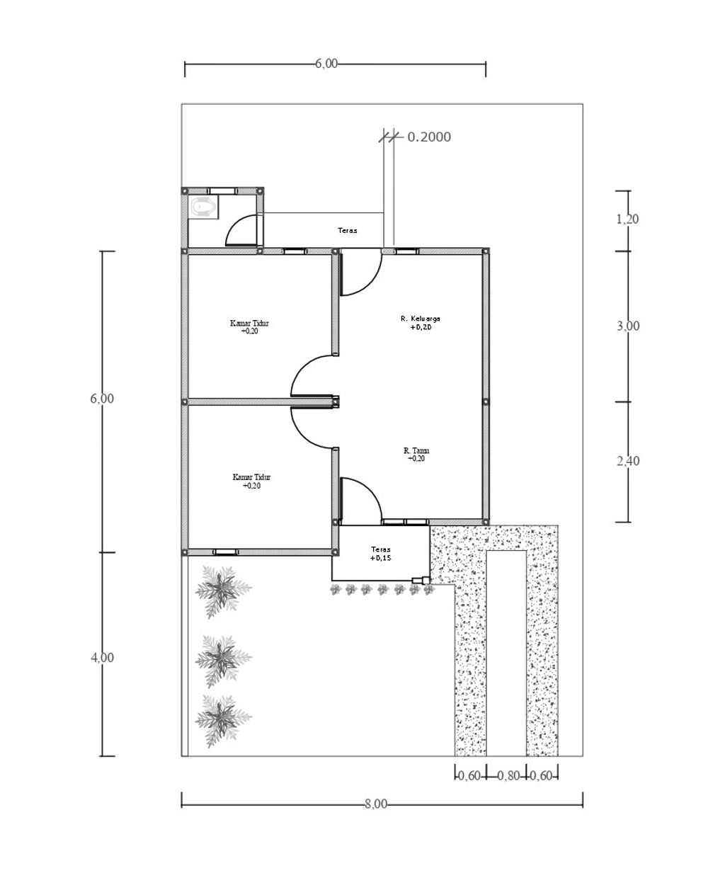 foto denah rumah tipe 36 perumahan 32 ALCINDI RESIDENCE