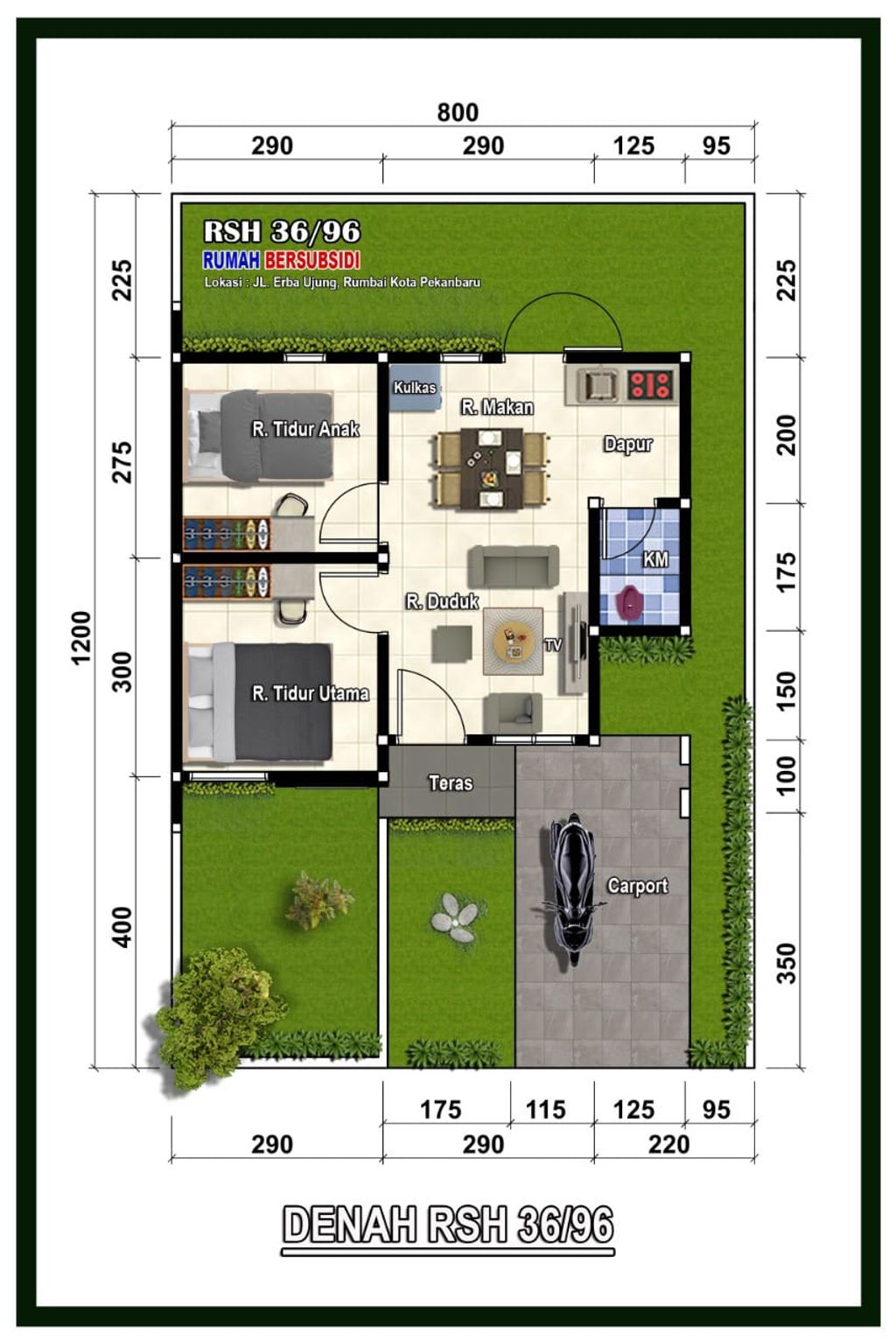 foto denah rumah tipe 36 perumahan Citra Madani Residence