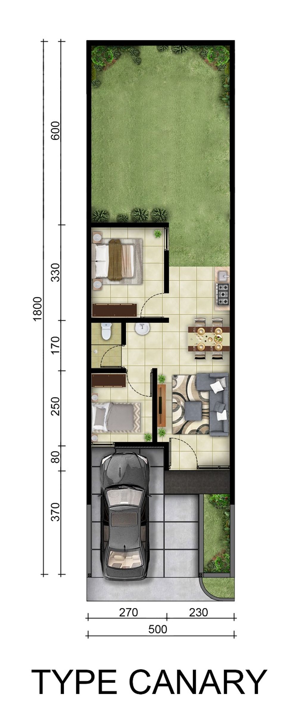foto denah rumah tipe CANARY perumahan Magnolia Residence