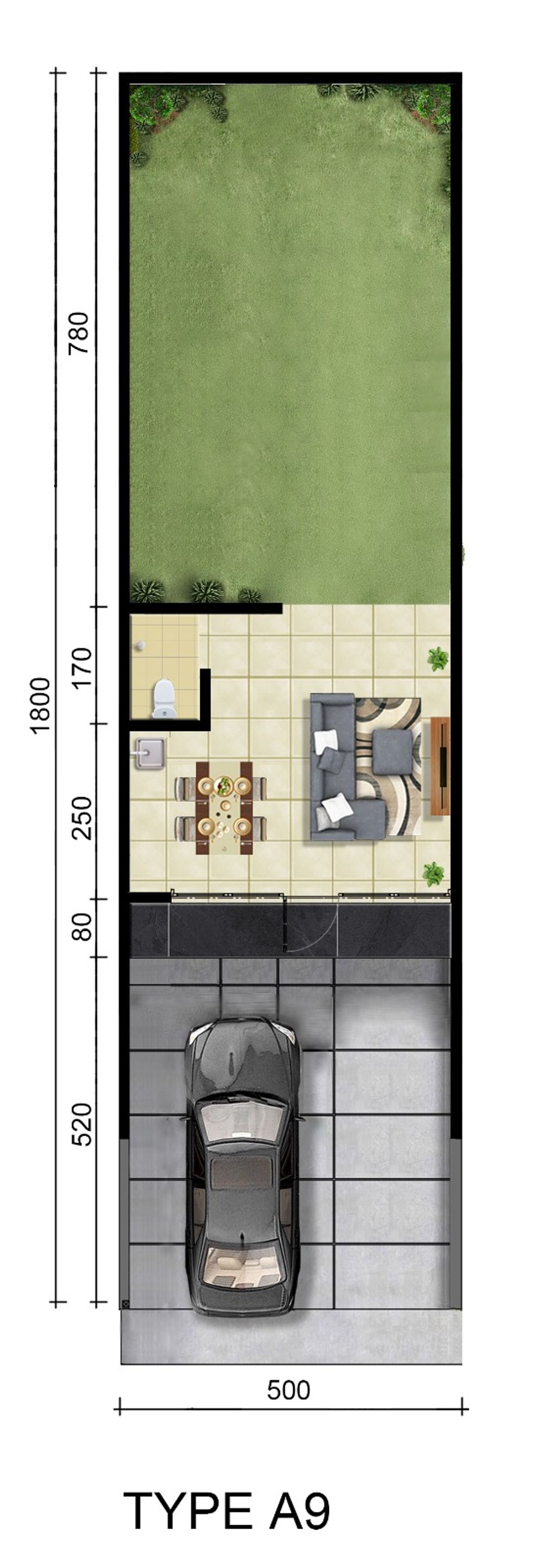 foto denah rumah tipe CORAL perumahan Magnolia Residence