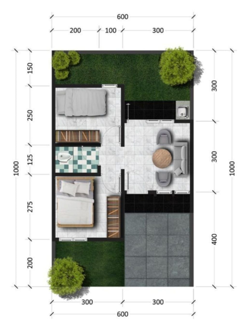 foto denah rumah tipe ACACIA perumahan The Leaf Platinum