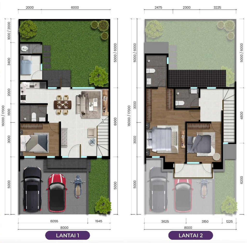 foto denah rumah tipe B-118-128 perumahan CITRAGRAND CIBUBUR CBD/CITRAGRAND 2 ( CLUSTER BRUNNERA tahap 1)