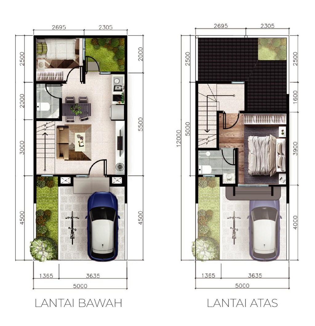 foto denah rumah tipe B-57-60 perumahan CITRAGRAND CIBUBUR CBD/CITRAGRAND 2 ( CLUSTER BRUNNERA tahap 1)