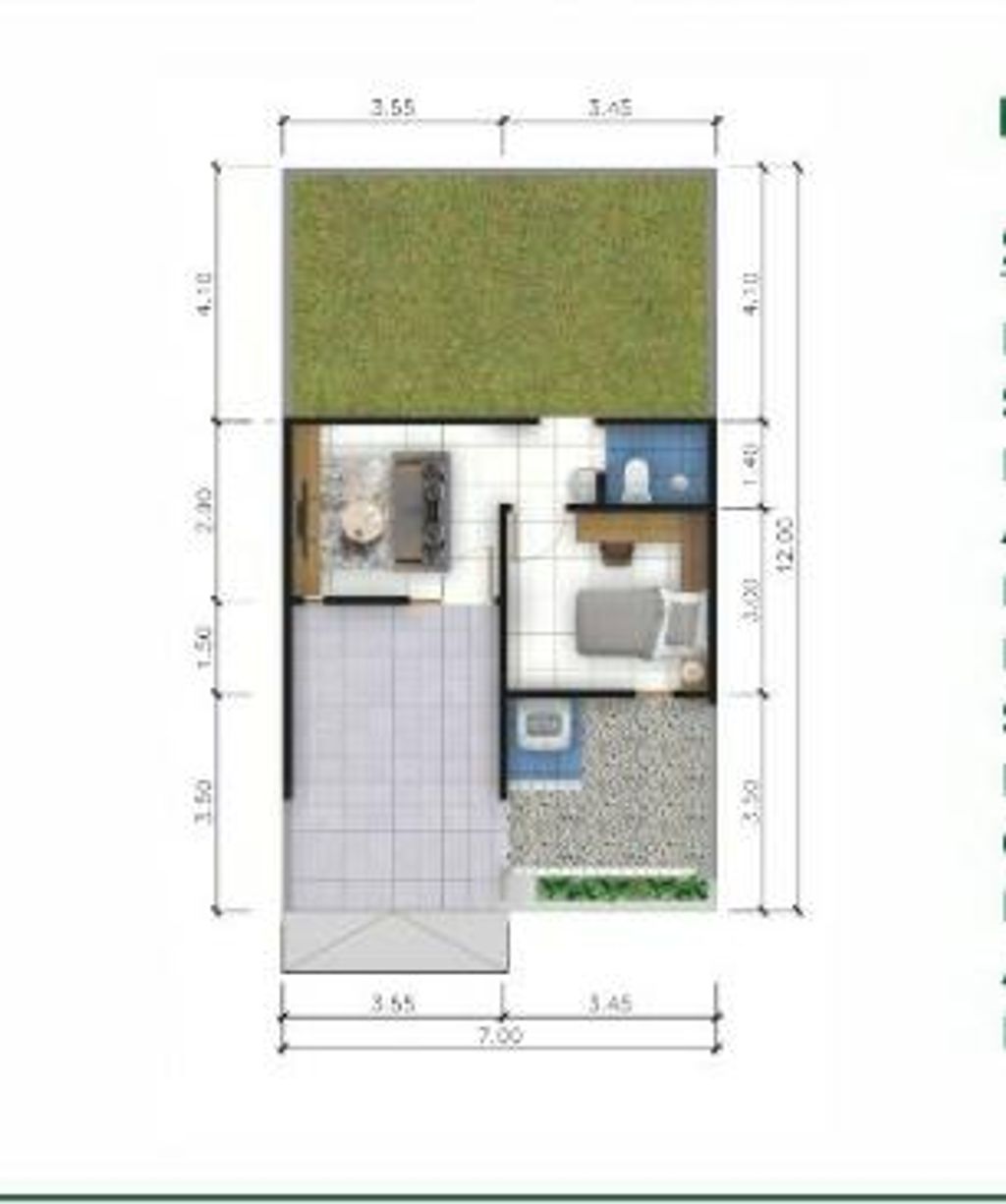 foto denah rumah tipe 38/84 perumahan GARDENIA RAYA 2