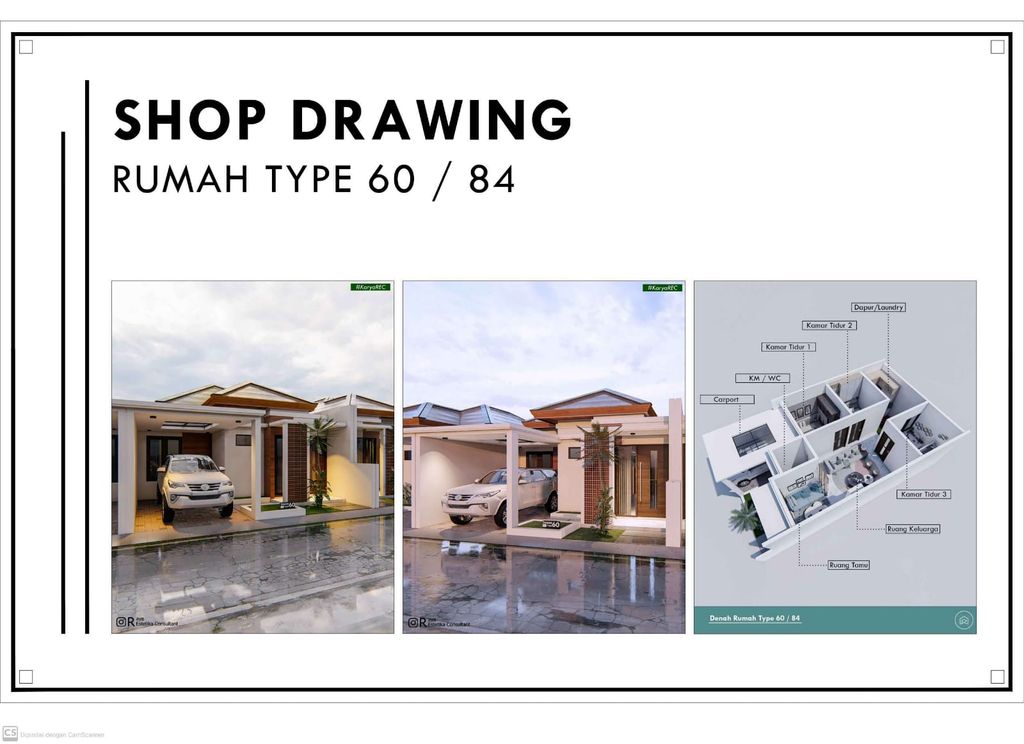 foto tampak rumah tipe 60/84 perumahan D'ESE VILLAGE CIKONENG
