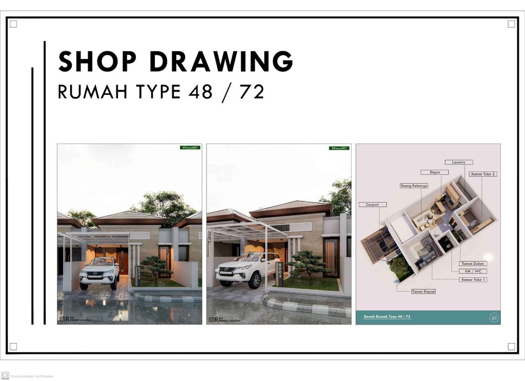 foto tampak rumah tipe 48/72 perumahan D'ESE VILLAGE CIKONENG