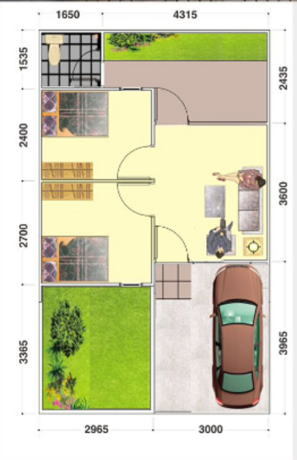 foto denah rumah tipe 30/60.5 perumahan KOKOH CITY CLUSTER SUMBAWA