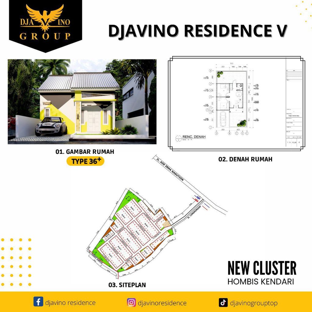 foto denah rumah tipe 36 perumahan DJAVINO RESIDENCE VI