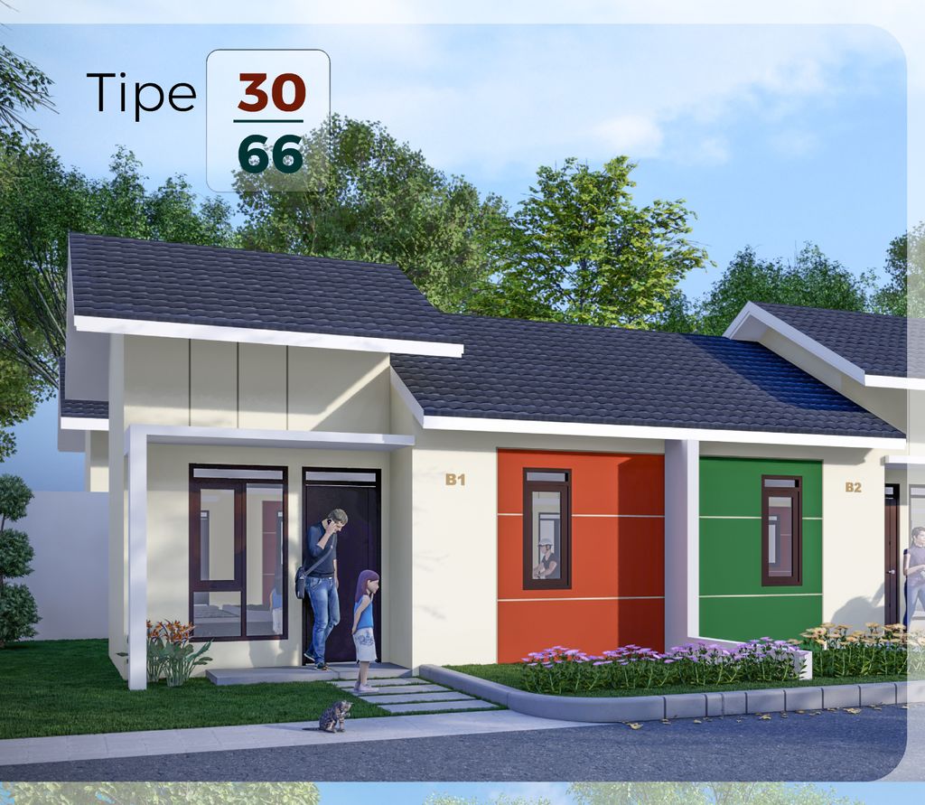 foto tampak rumah tipe 30/66 perumahan BUKIT INDAH PIAYU
