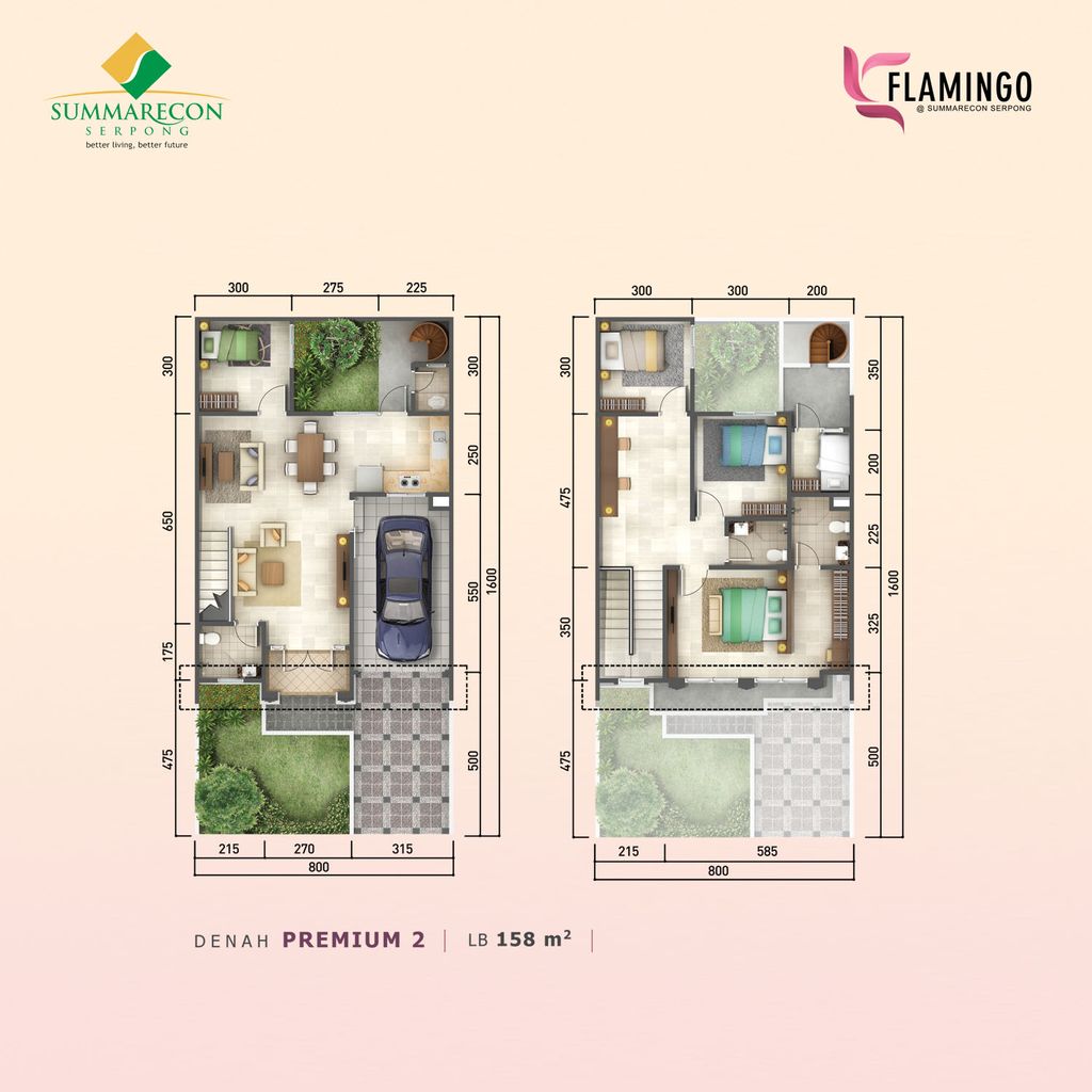 foto denah rumah tipe L8 IRR Premium 2 perumahan Cluster Flamingo