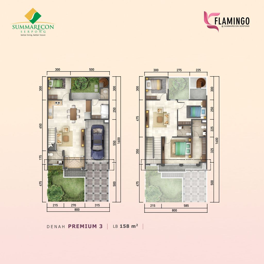 foto denah rumah tipe L8 IRR Premium 3 perumahan Cluster Flamingo
