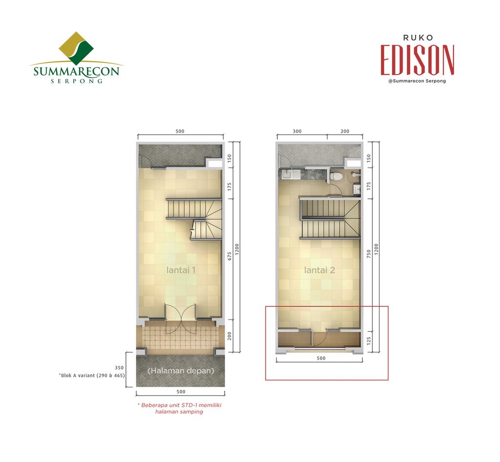 foto denah rumah tipe STD-1 IRR perumahan Ruko Edison