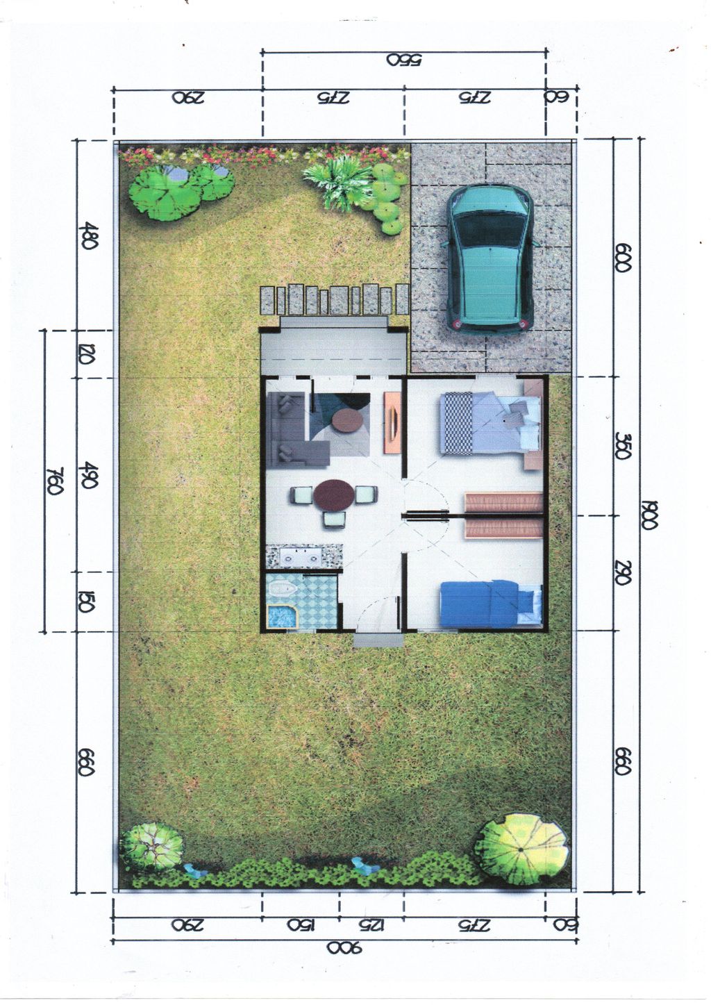 foto denah rumah tipe 36/170 perumahan Komplek Perumahan Navara Residence