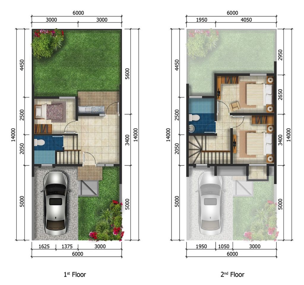 foto denah rumah tipe Glissando perumahan Rancamaya Golf Estate