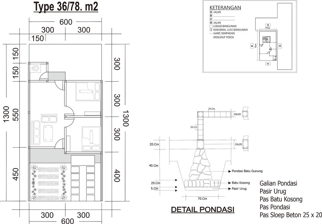 foto denah rumah tipe 36 perumahan GRIYA HYT 459