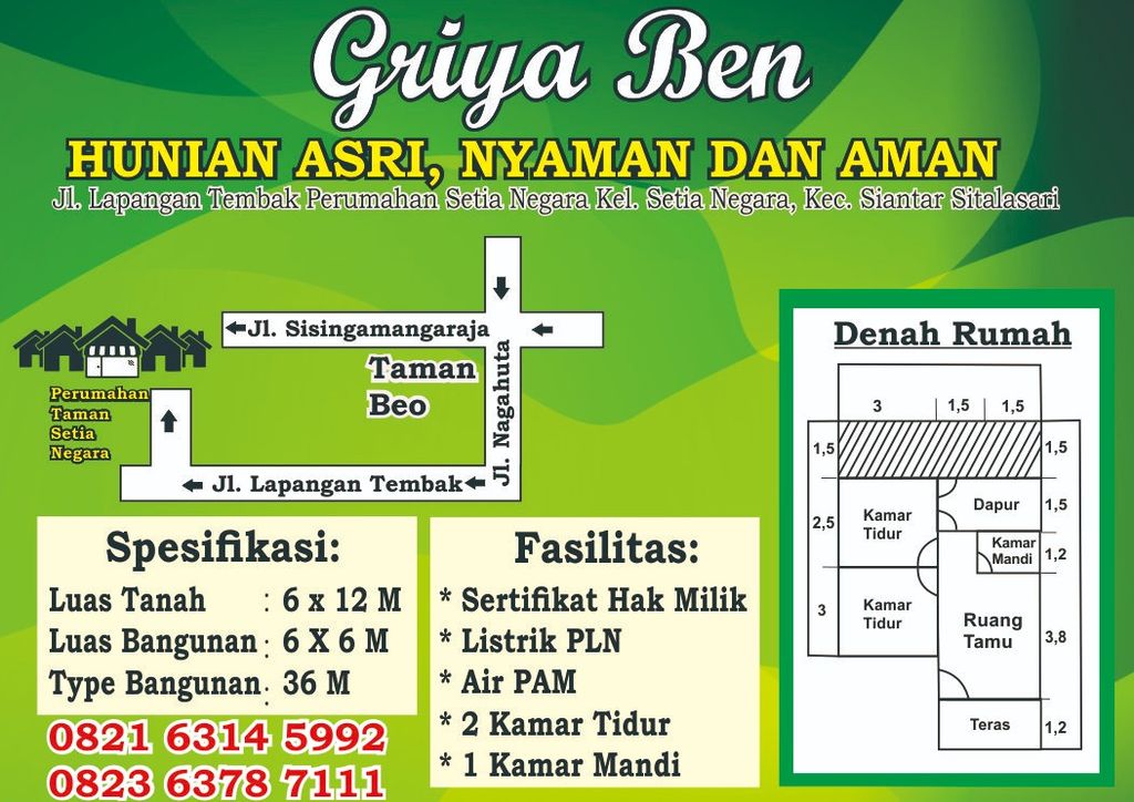 foto denah rumah tipe 36 perumahan GRIYA BEN