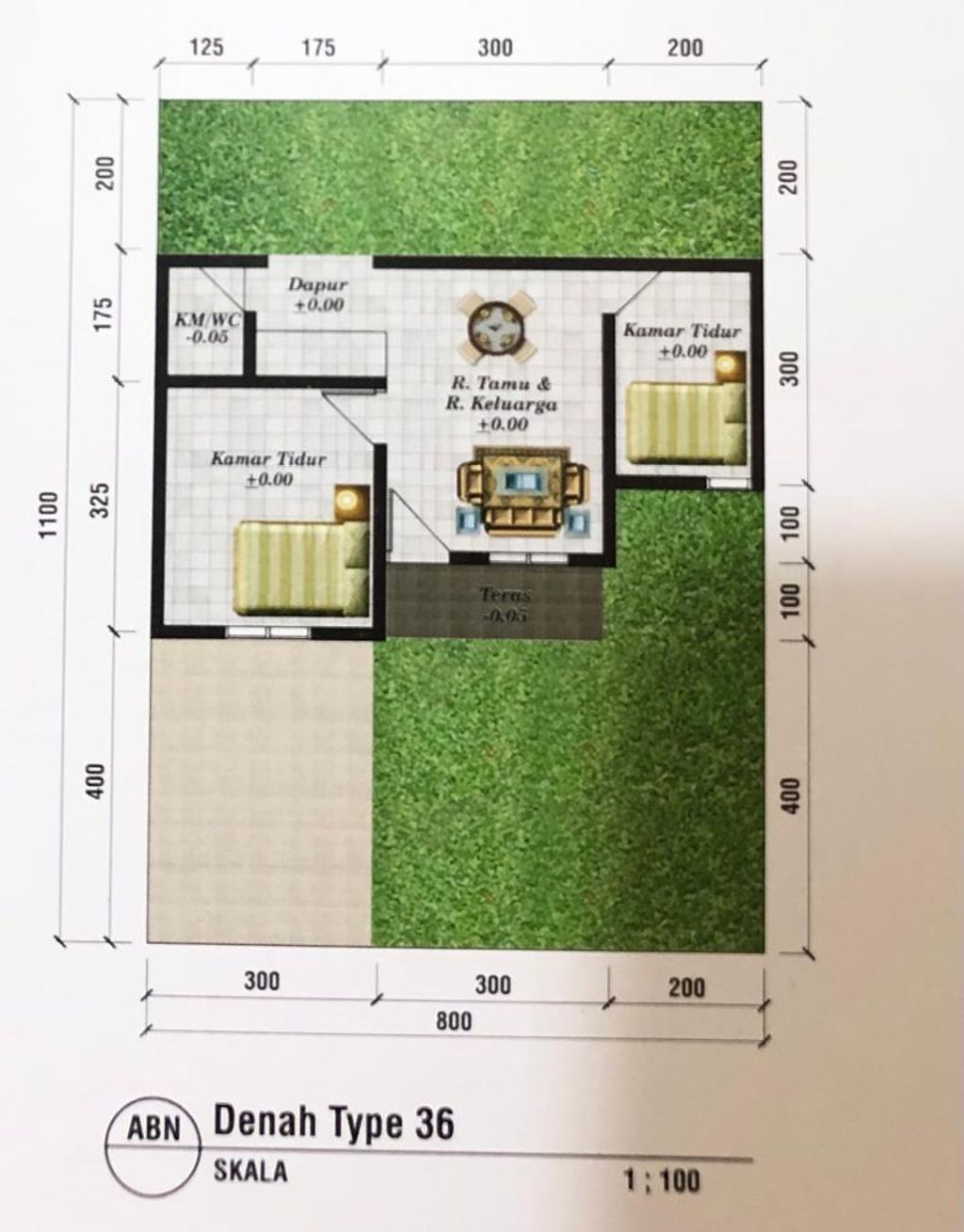 foto denah rumah tipe 36 perumahan NAPAR INDAH