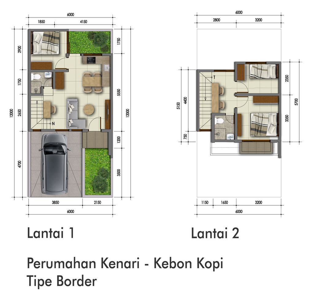 foto denah rumah tipe 71B perumahan Perumahan Kenari - Kebonkopi Alamasri