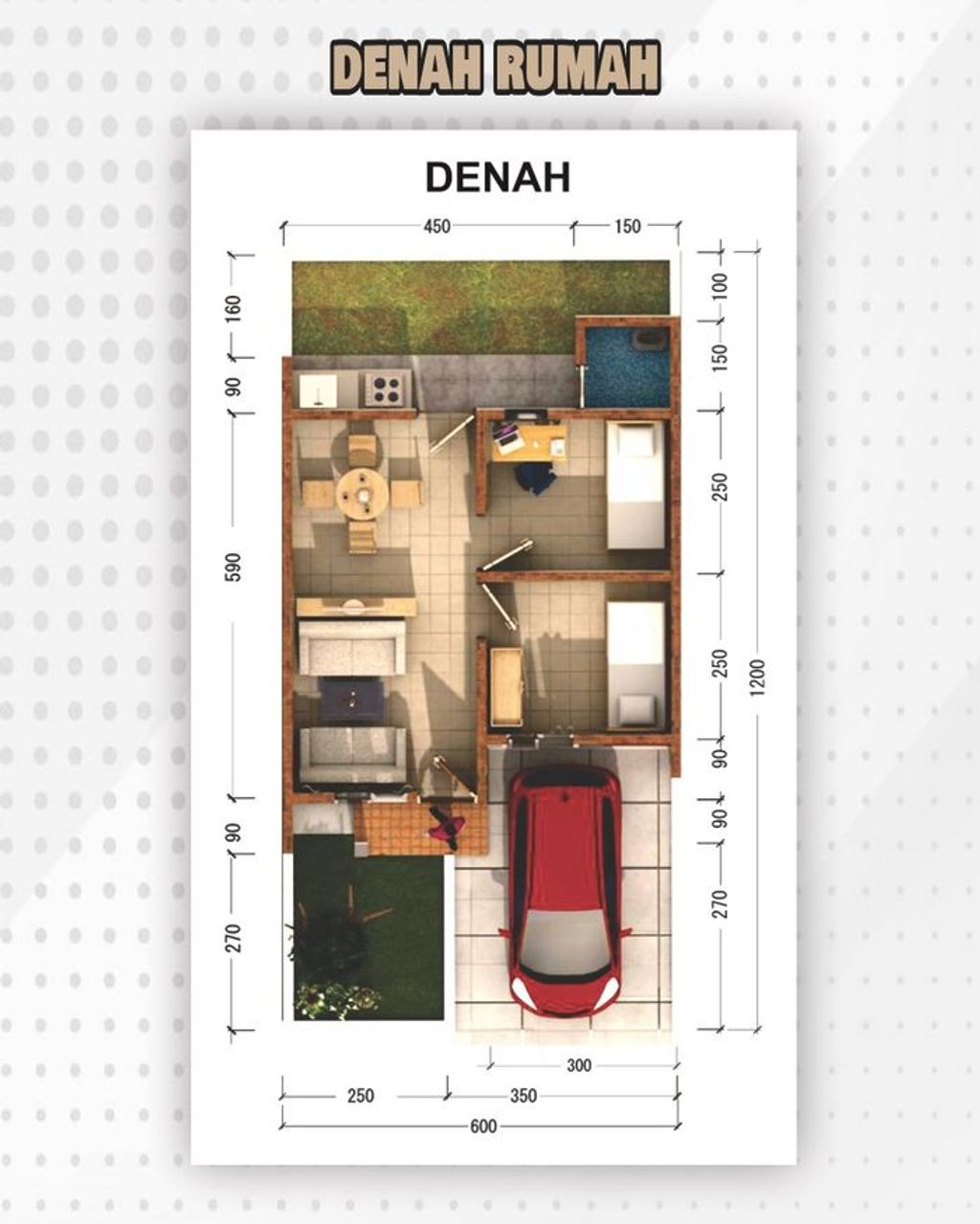 foto denah rumah tipe Rumah Subsidi perumahan KALIMASADA WIRADADI