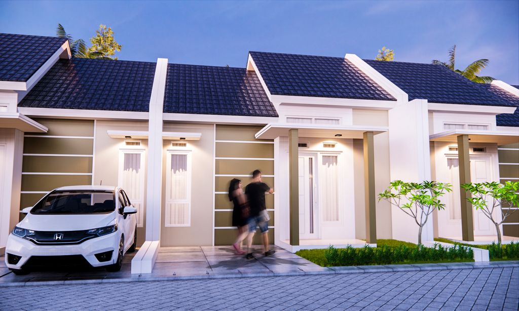 foto tampak rumah tipe 34 perumahan Almeera Green Village