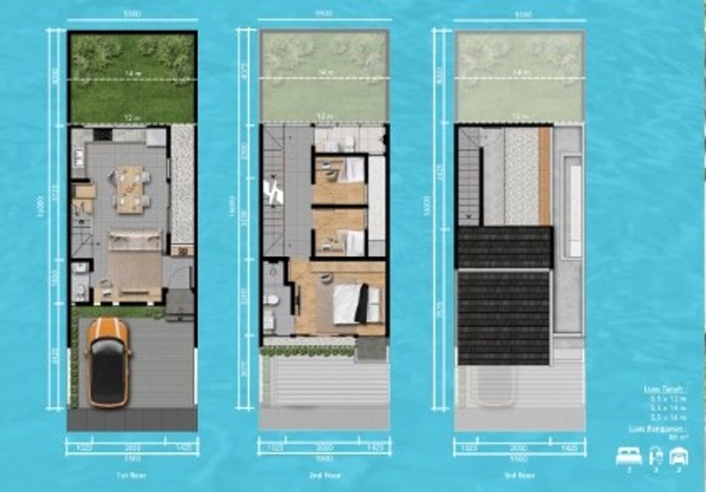 foto denah rumah tipe T.88/88.ZL perumahan GRAND WISATA - ZLIVING