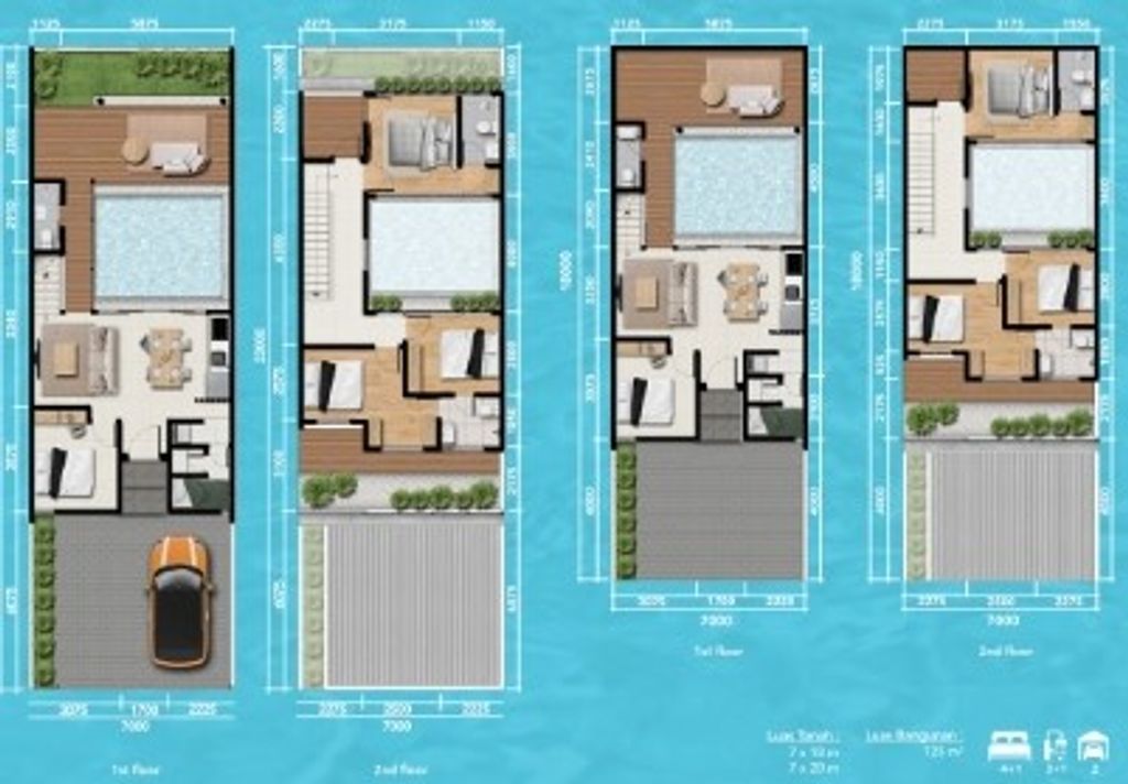 foto denah rumah tipe T.125/126.ZL perumahan GRAND WISATA - ZLIVING