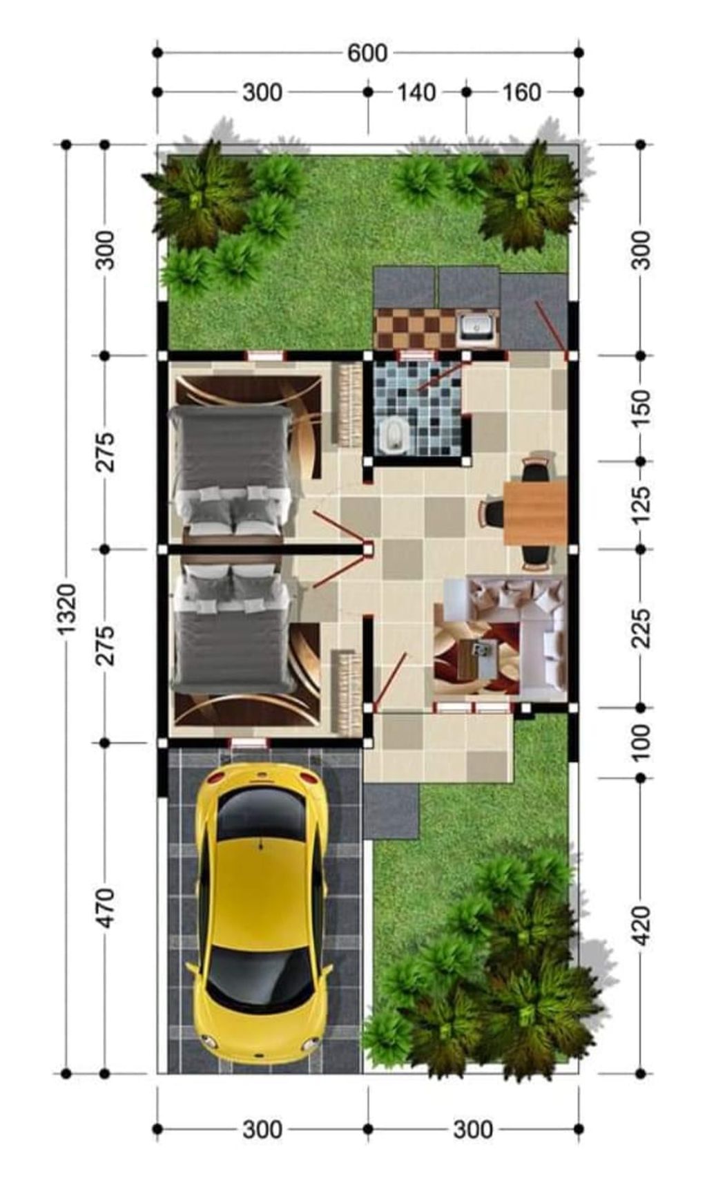 foto denah rumah tipe 36 perumahan PURI ADEM AYEM 3