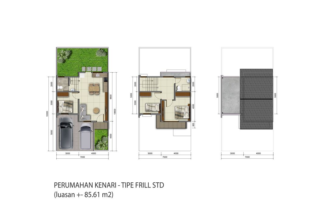 foto denah rumah tipe 75F perumahan Perumahan Kenari - Kebonkopi Alamasri