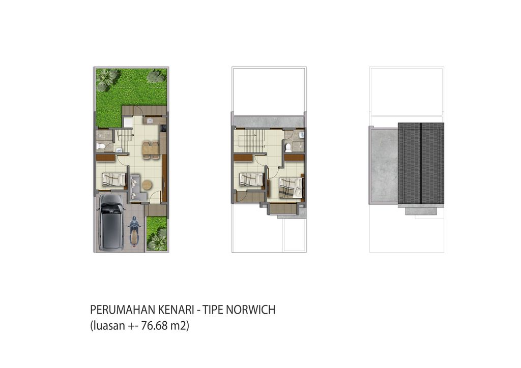 foto denah rumah tipe 75N perumahan Perumahan Kenari - Kebonkopi Alamasri