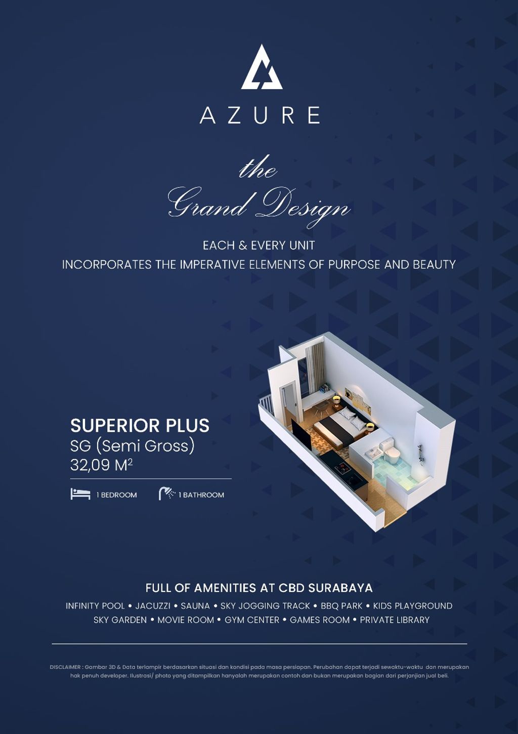 foto denah rumah tipe Superior+ perumahan Apartemen Klaska Residence