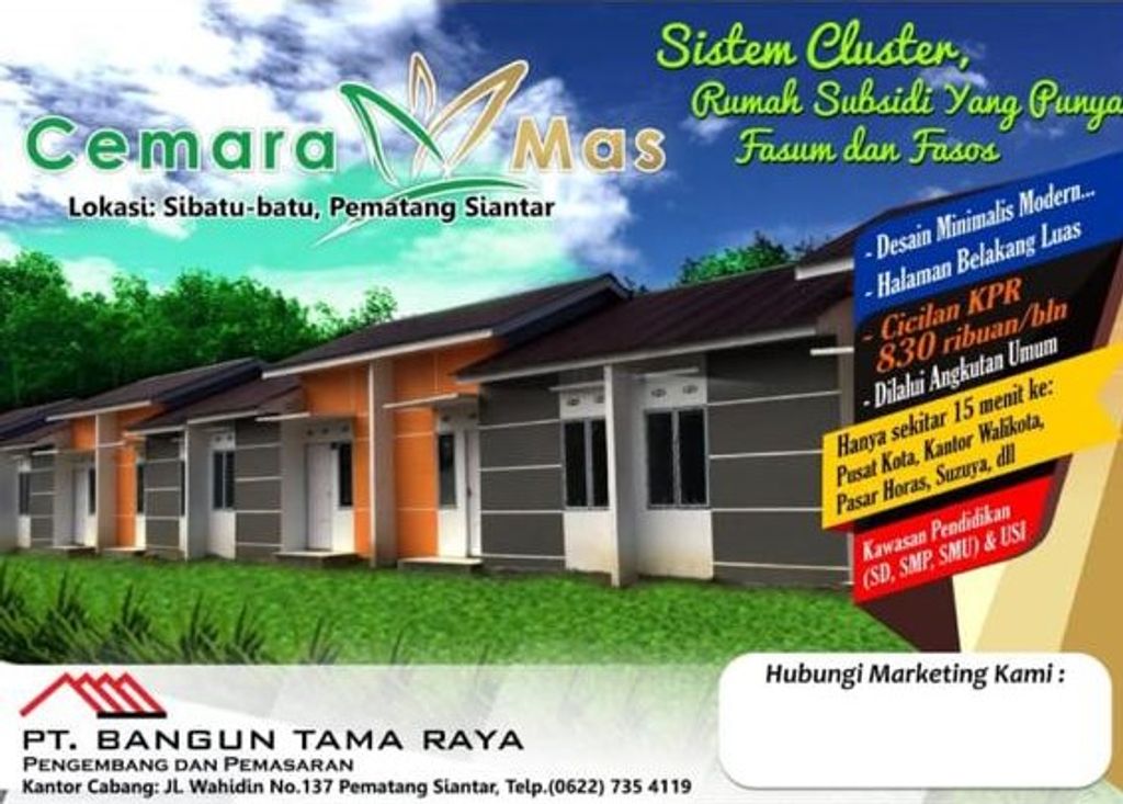 foto tampak rumah tipe 36x perumahan CEMARA MAS
