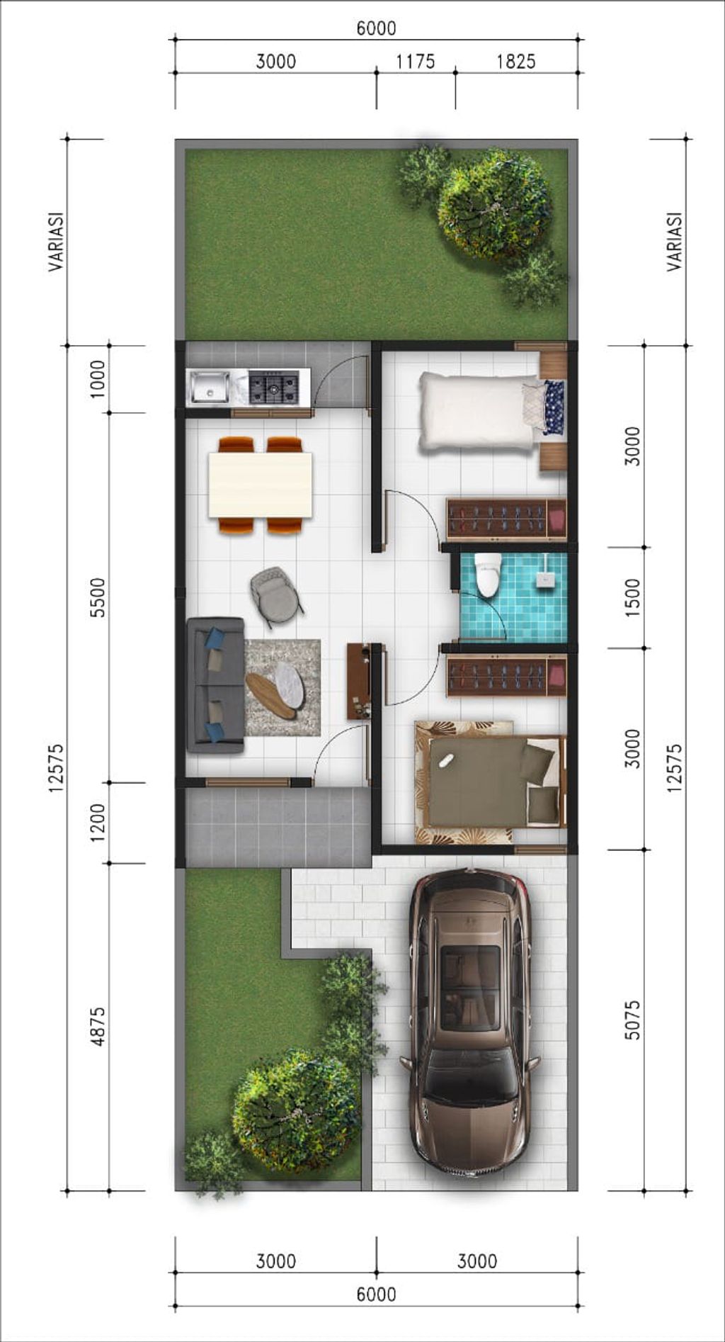 foto denah rumah tipe 45 perumahan KAYU MANIS RESIDENCE