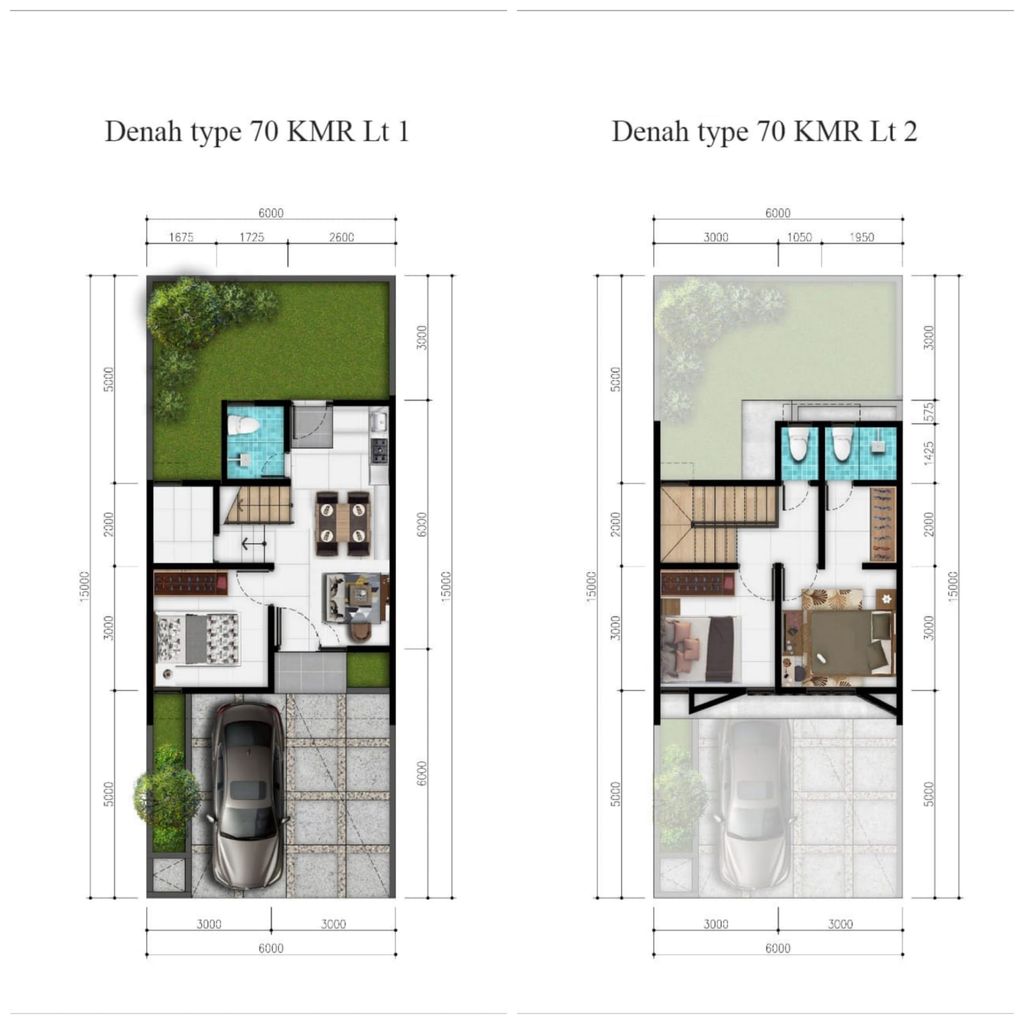 foto denah rumah tipe 70 perumahan KAYU MANIS RESIDENCE