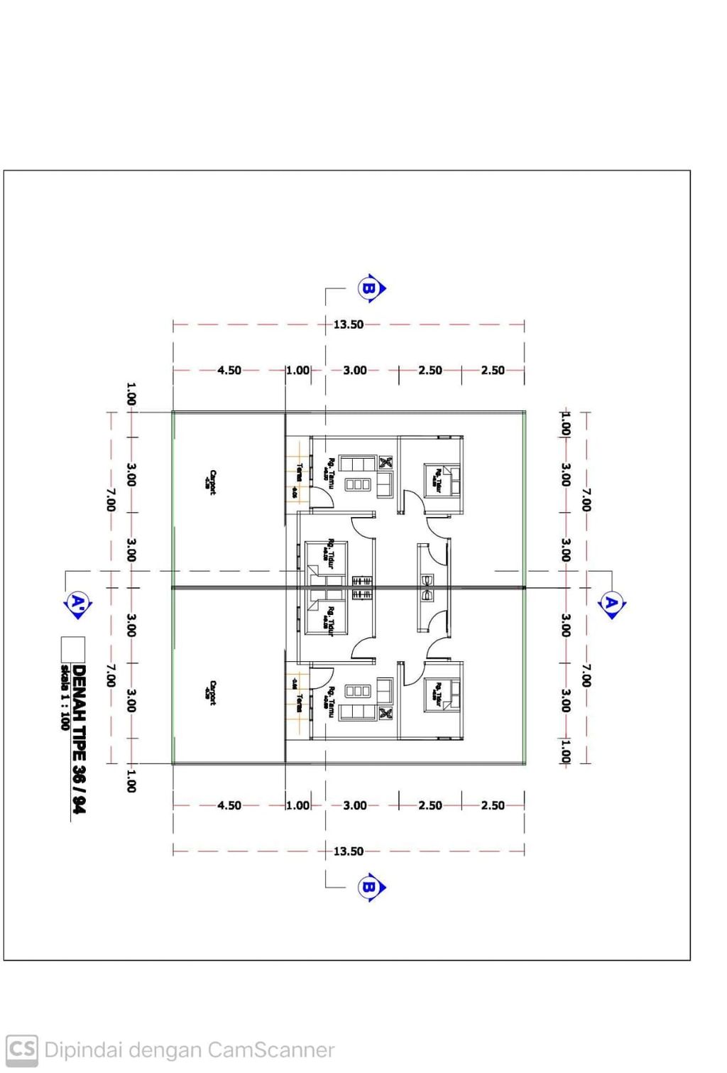 foto denah rumah tipe 36 subsidi perumahan GRIYA LAVENDER ASRI PHASE II