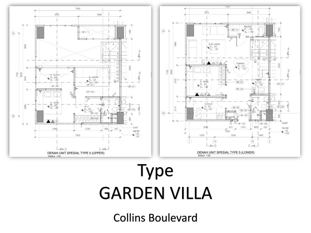 foto denah rumah tipe GARDEN VILLA perumahan APARTEMEN COLLINS BOULEVARD