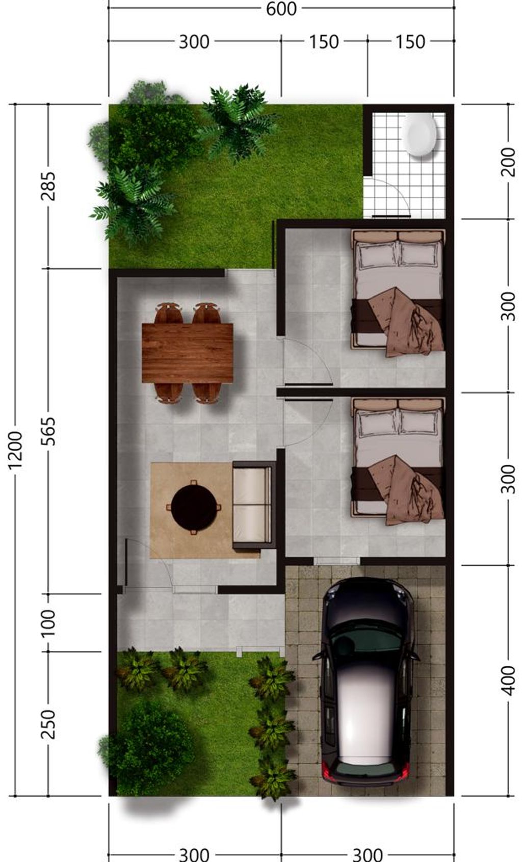 foto denah rumah tipe 36/72 perumahan LINTAS RESIDENCE