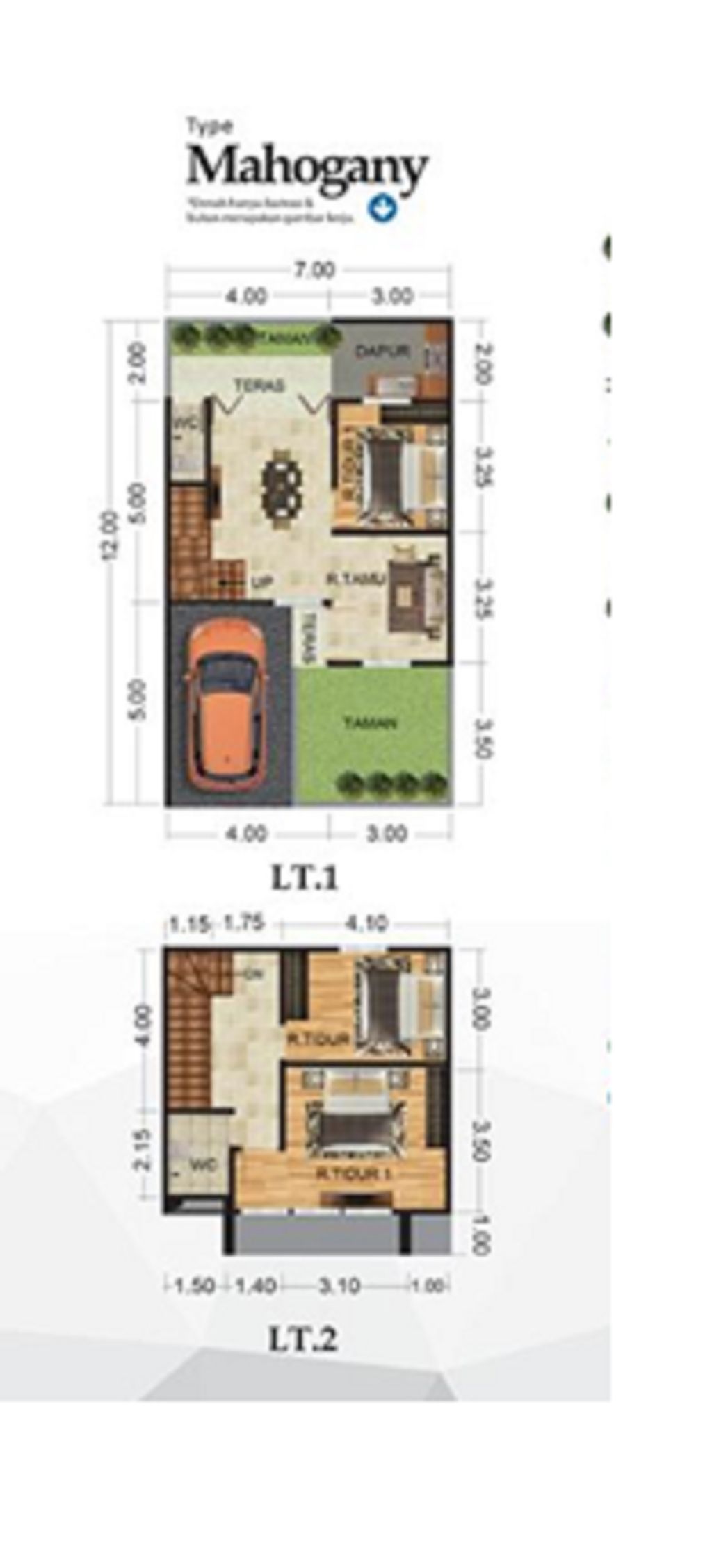 foto denah rumah tipe MAHOGANY perumahan RESIDENTA