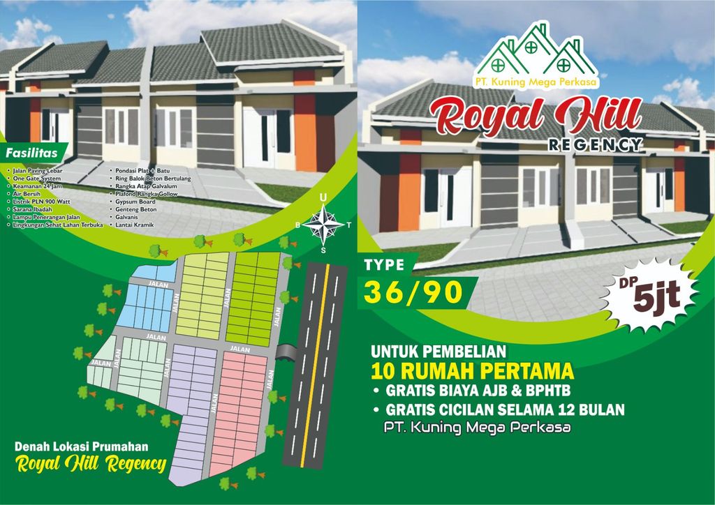 foto denah rumah tipe 36 perumahan ROYAL HILL REGENCY