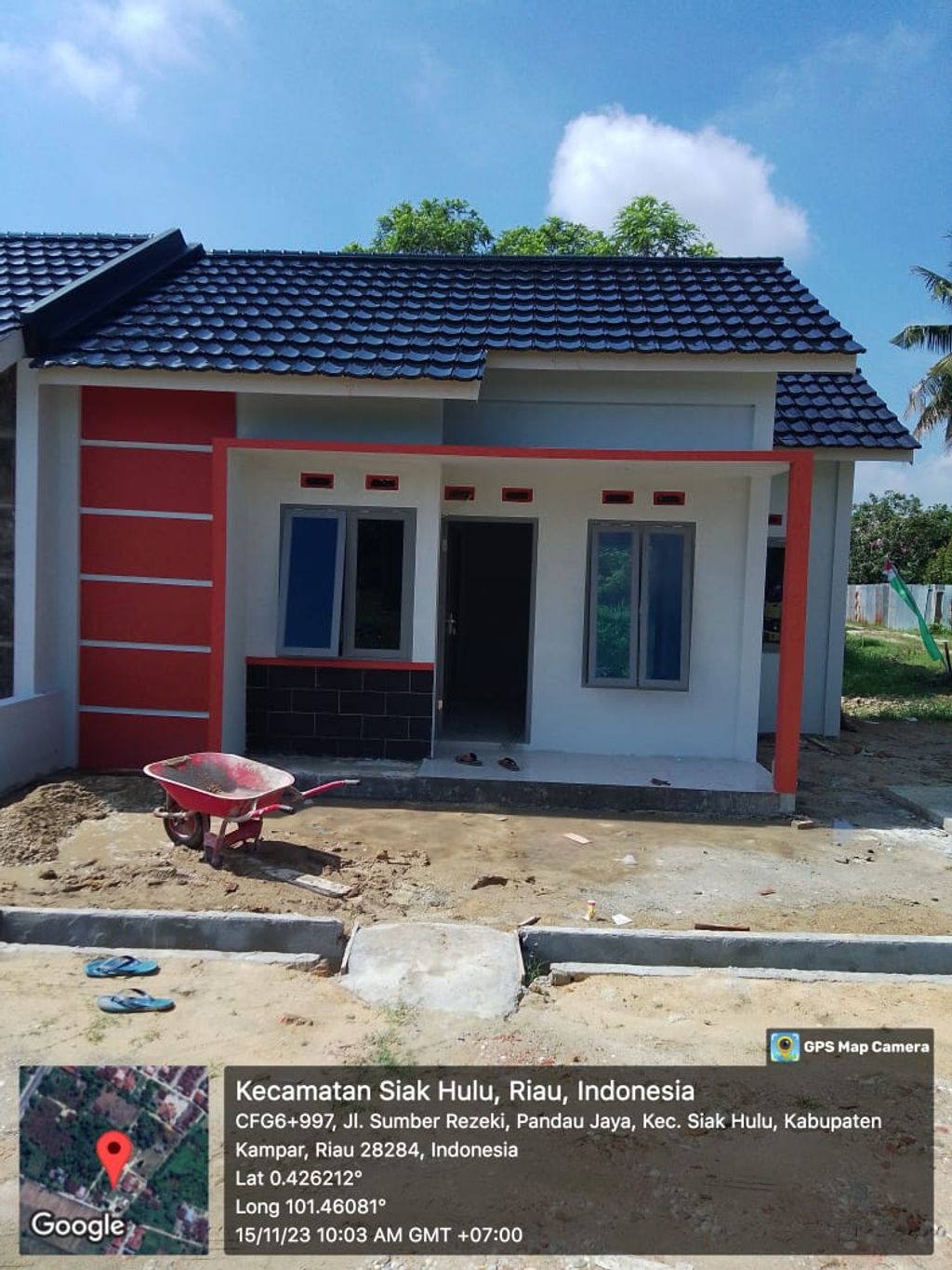 foto tampak rumah tipe RSH perumahan Pandau Berkah Residence