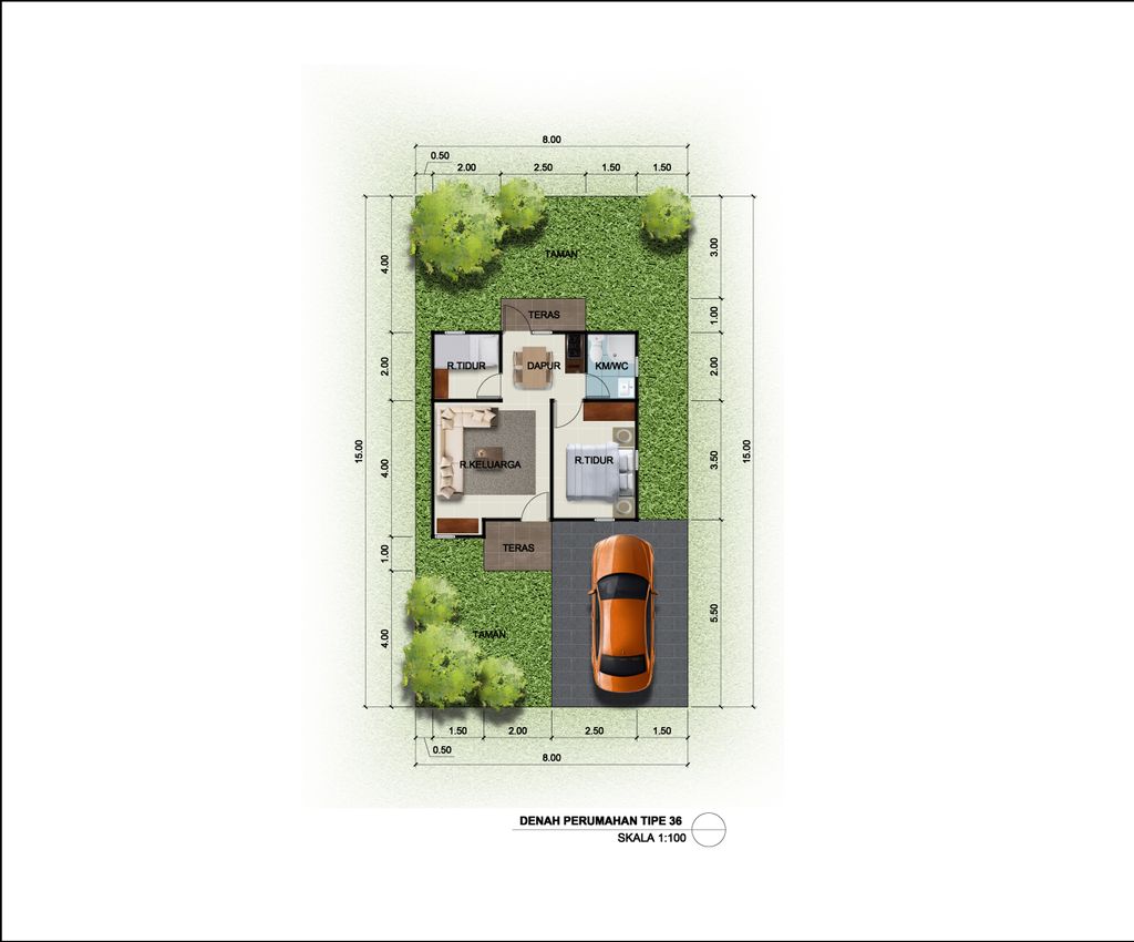 foto denah rumah tipe 36 perumahan Gading Permai Residence