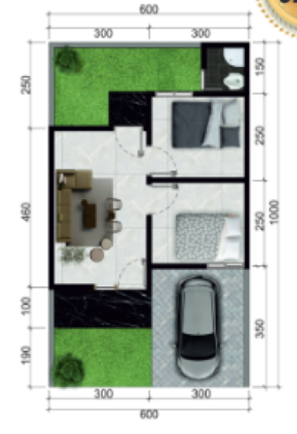 foto denah rumah tipe 32 perumahan NIRWANA RESIDENCE