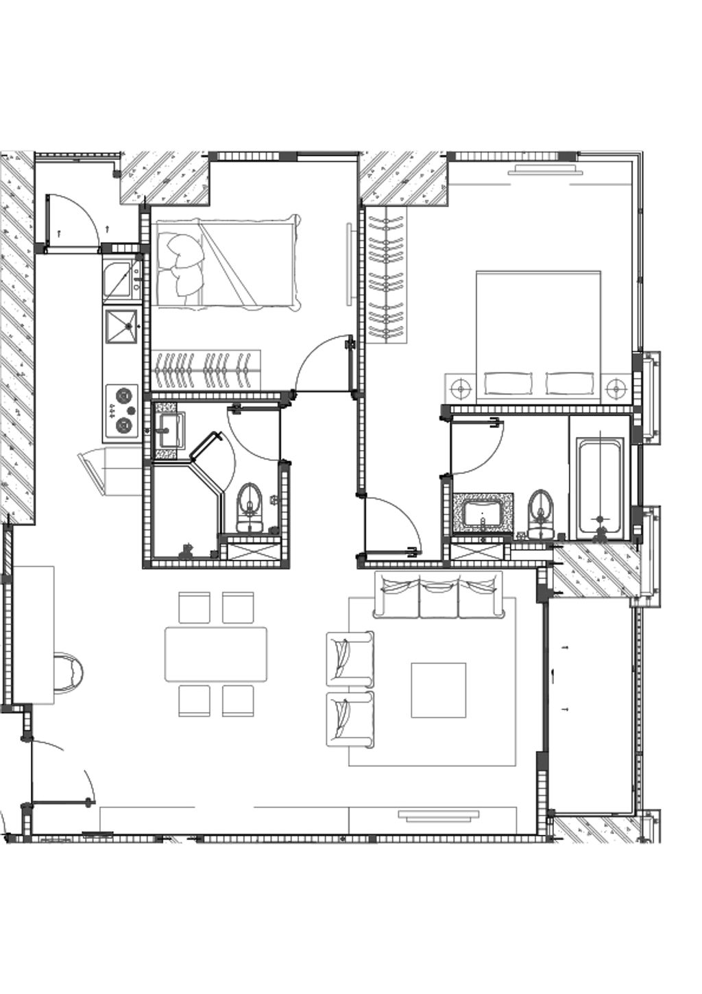 foto denah rumah tipe Southgate Residence 2 Unit G 2 BR perumahan Southgate Residence