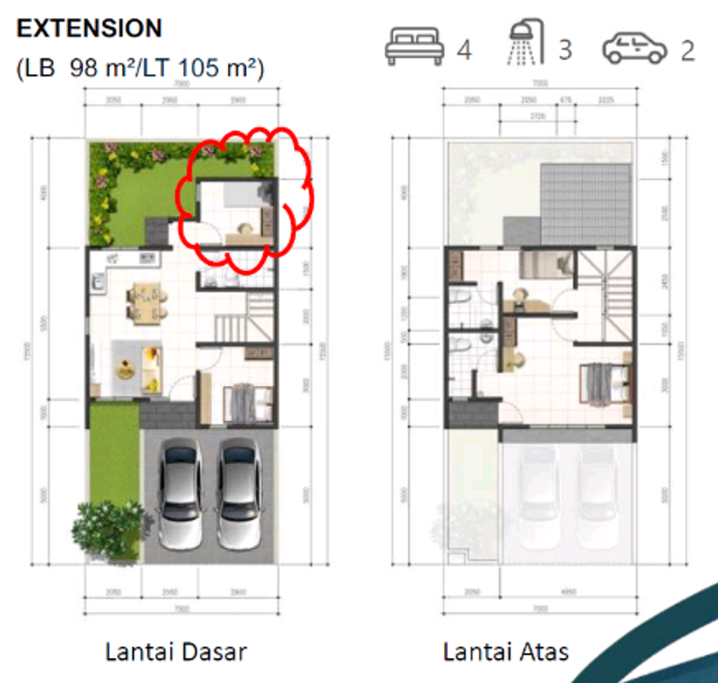 foto denah rumah tipe VIOLA perumahan CITRAGARDEN PURI JAKARTA