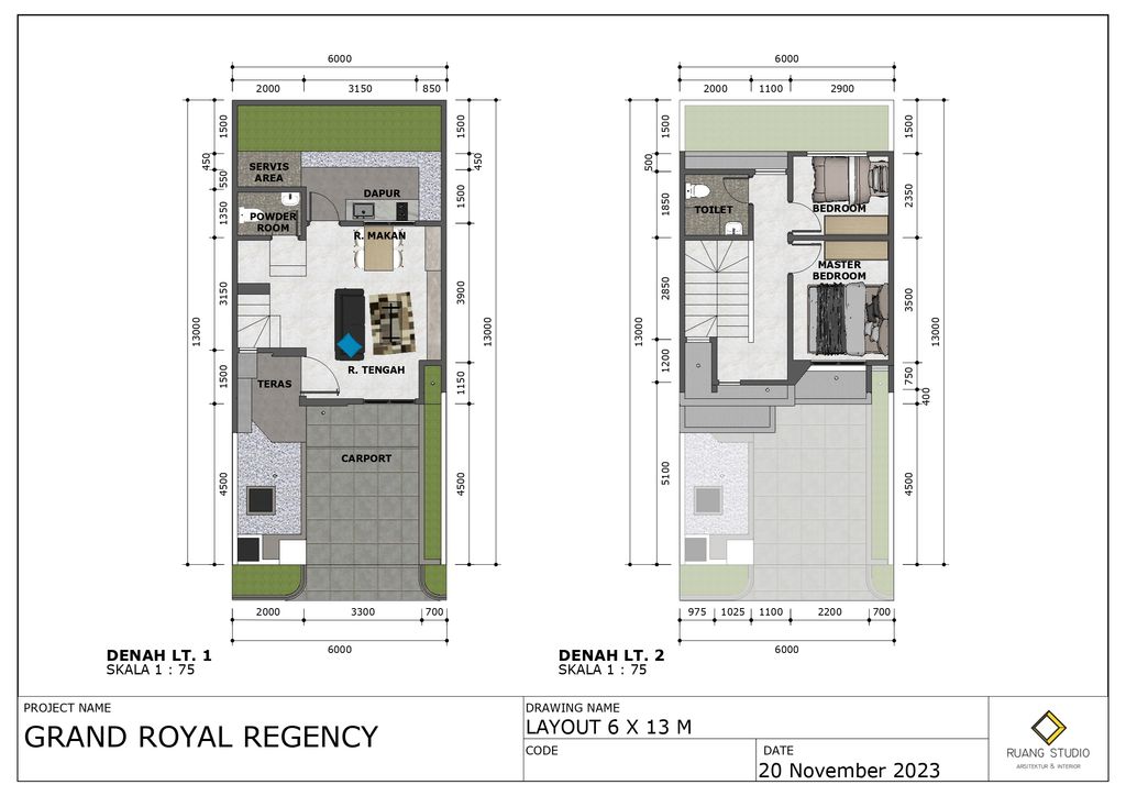 foto denah rumah tipe Vienna perumahan GRAND ROYAL REGENCY