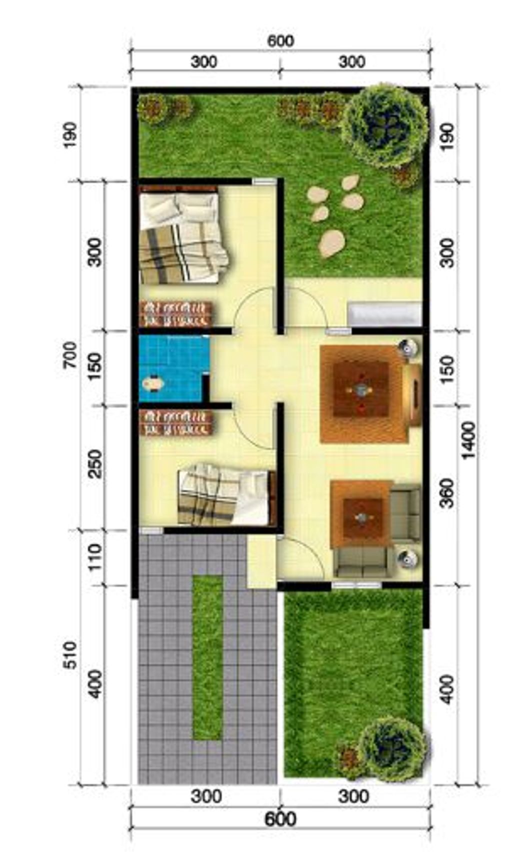 foto denah rumah tipe CORDIA 2.0 TENGAH DMJ 8 perumahan PERUMNAS GRAND CILEGON RESIDENCE