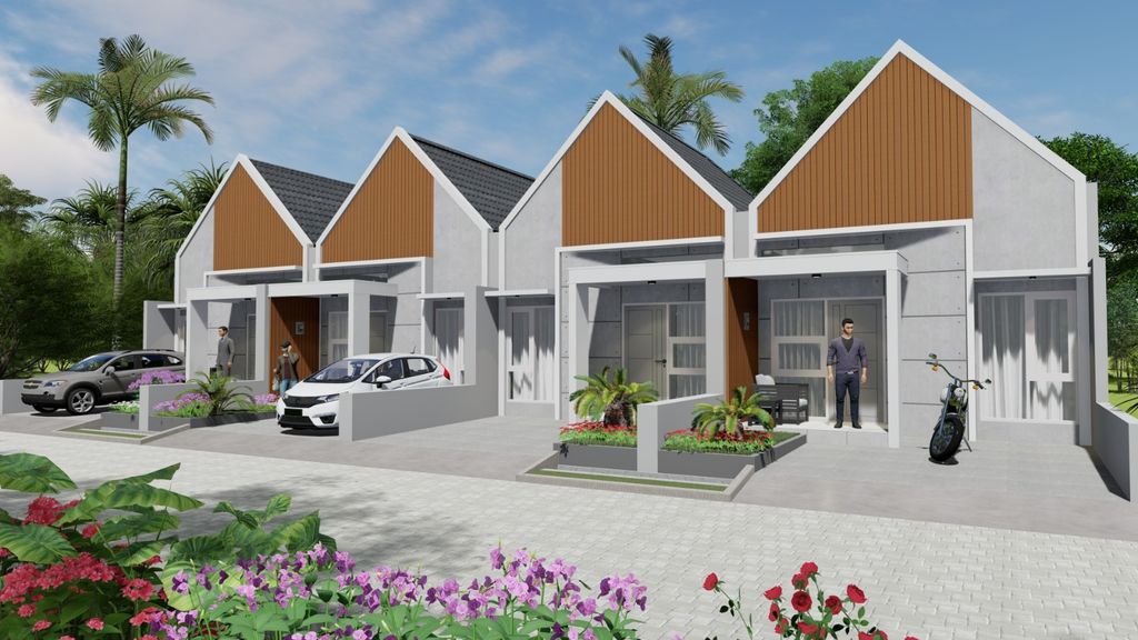 foto tampak rumah tipe T.48/88 perumahan PLAMONGAN INDAH